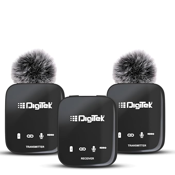 Digitek® (DWM 101 Wireless Microphone System with ANC Noise Reduction, 360° Sound Capture