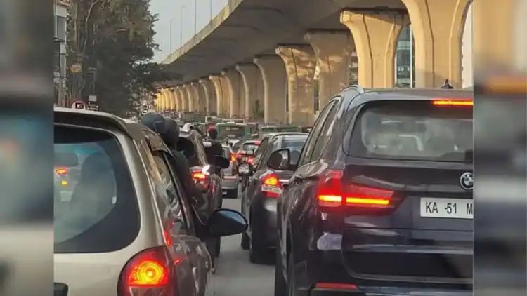 Traffic jam in Bengaluru on Christmas day