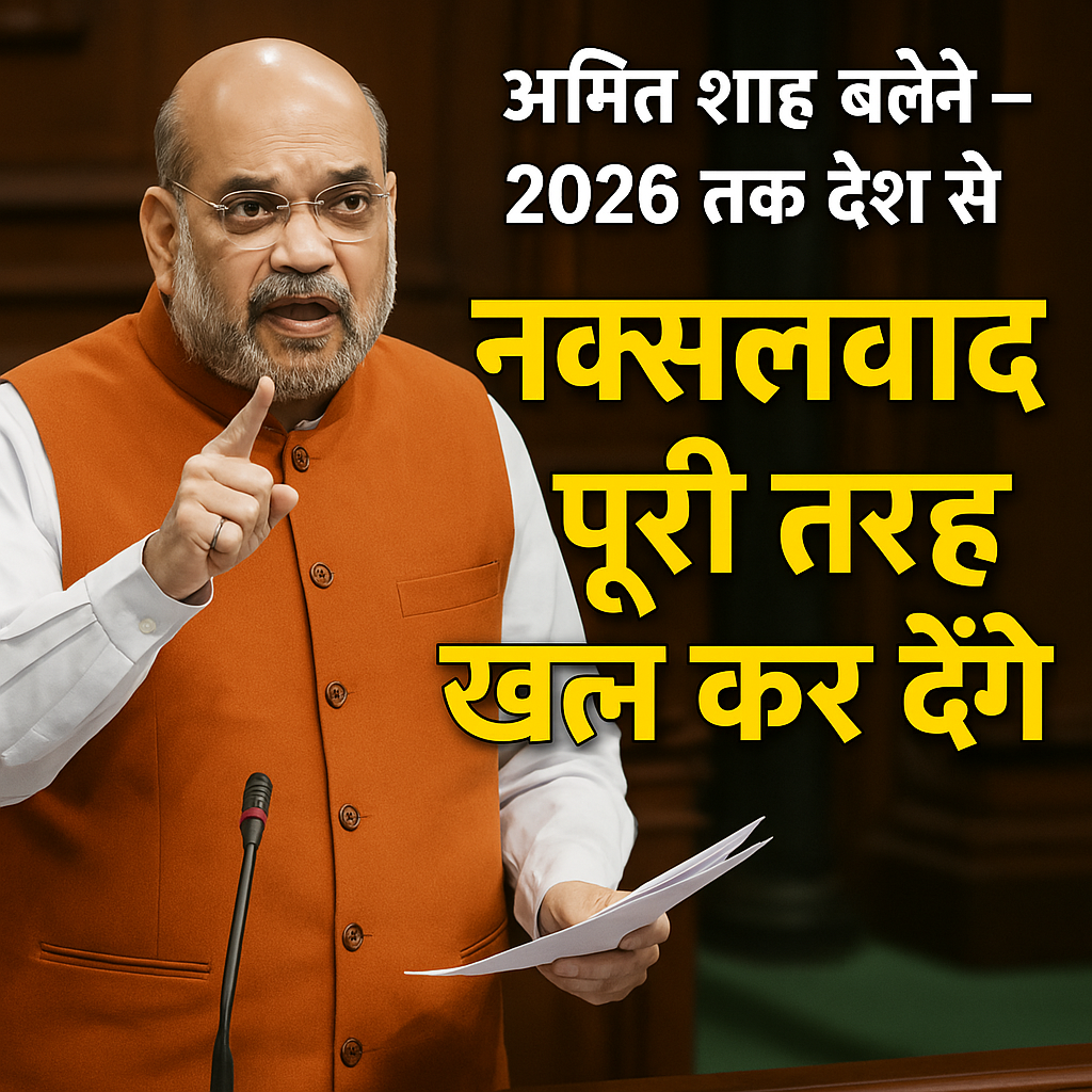 नक्सलवाद का खात्मा 2026 तक सुनिश्चित: संसद में अमित शाह का बड़ा बयान
